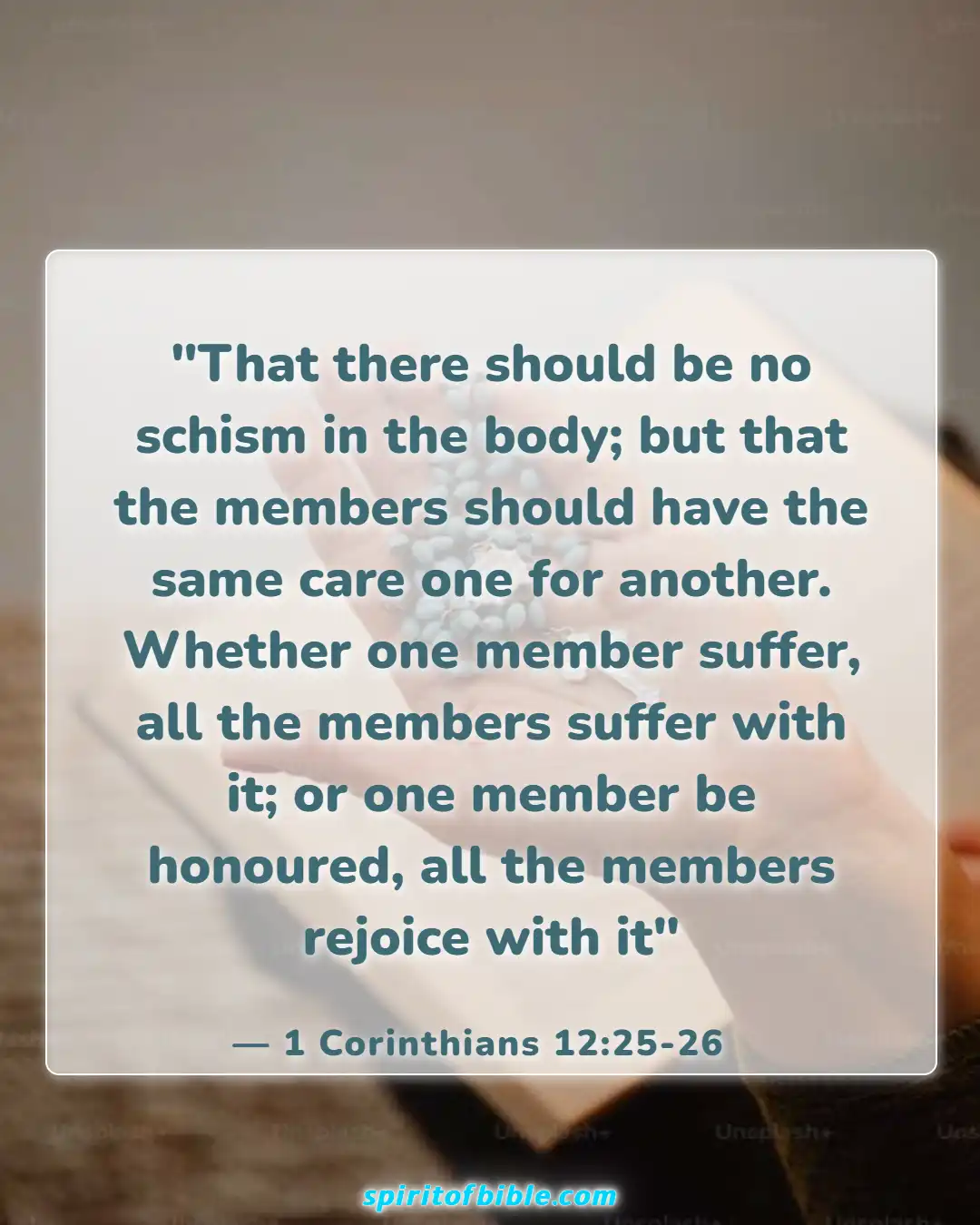 Bible Verses About Accepting Help From Others (1 Corinthians 12:25-26)
