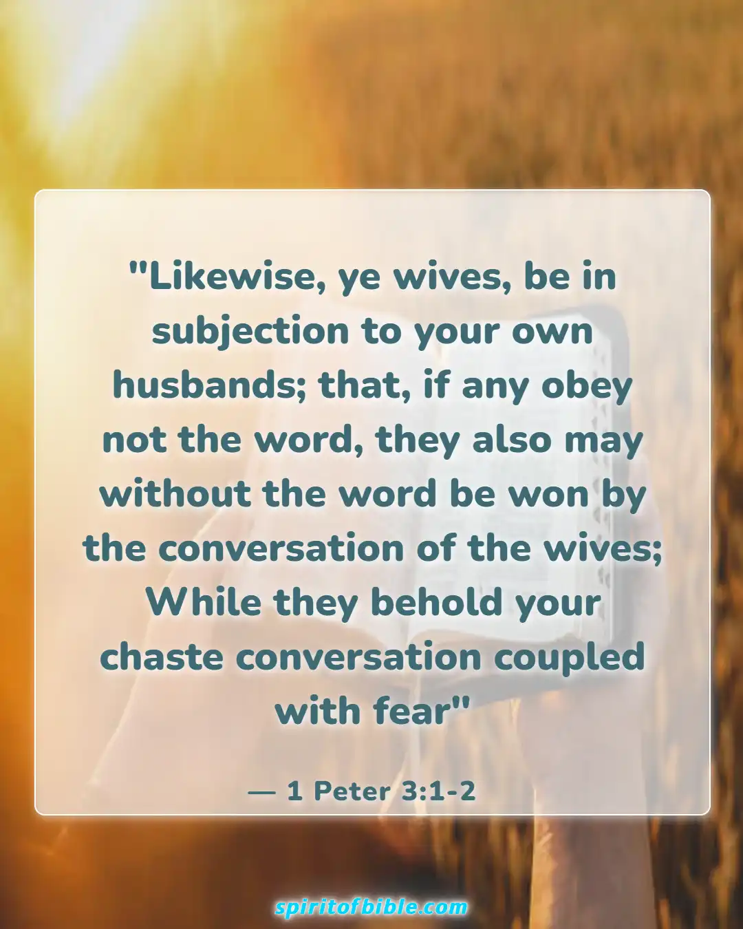 Bible Verses About Husband And Wife (1 Peter 3:1-2)