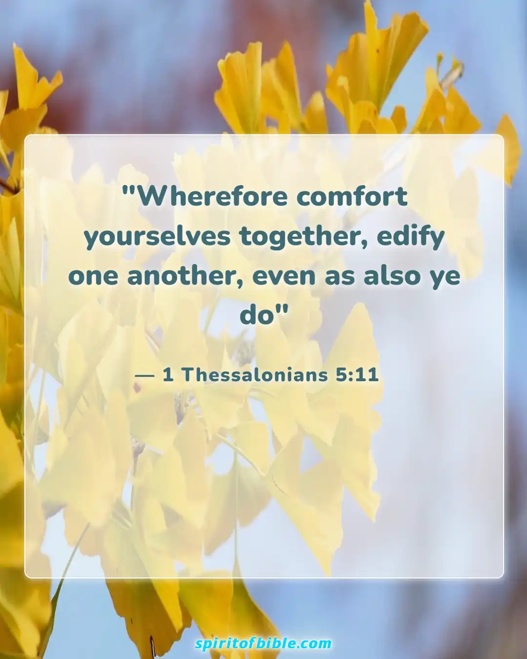 Bible Verses About Accepting Help From Others (1 Thessalonians 5:11)