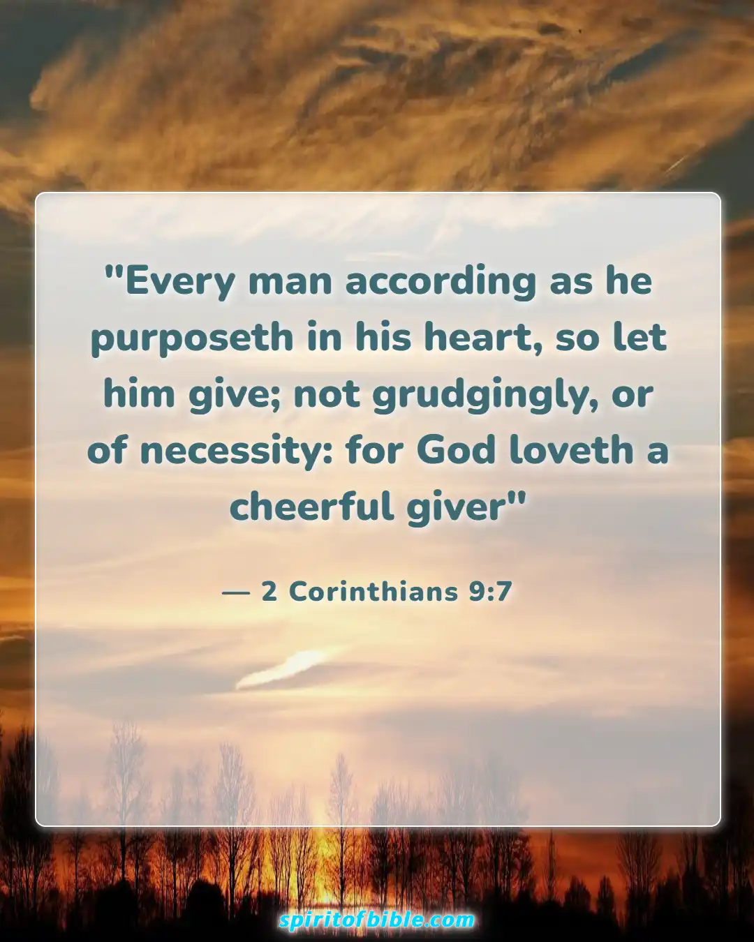 Bible Verses About Helping The Poor (2 Corinthians 9:7)