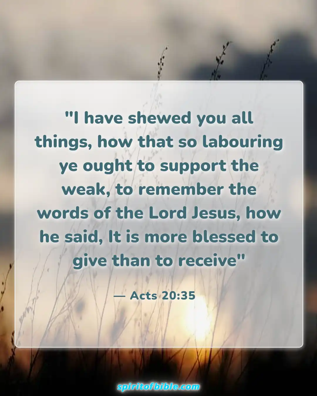 Bible Verses About Helping The Poor (Acts 20:35)