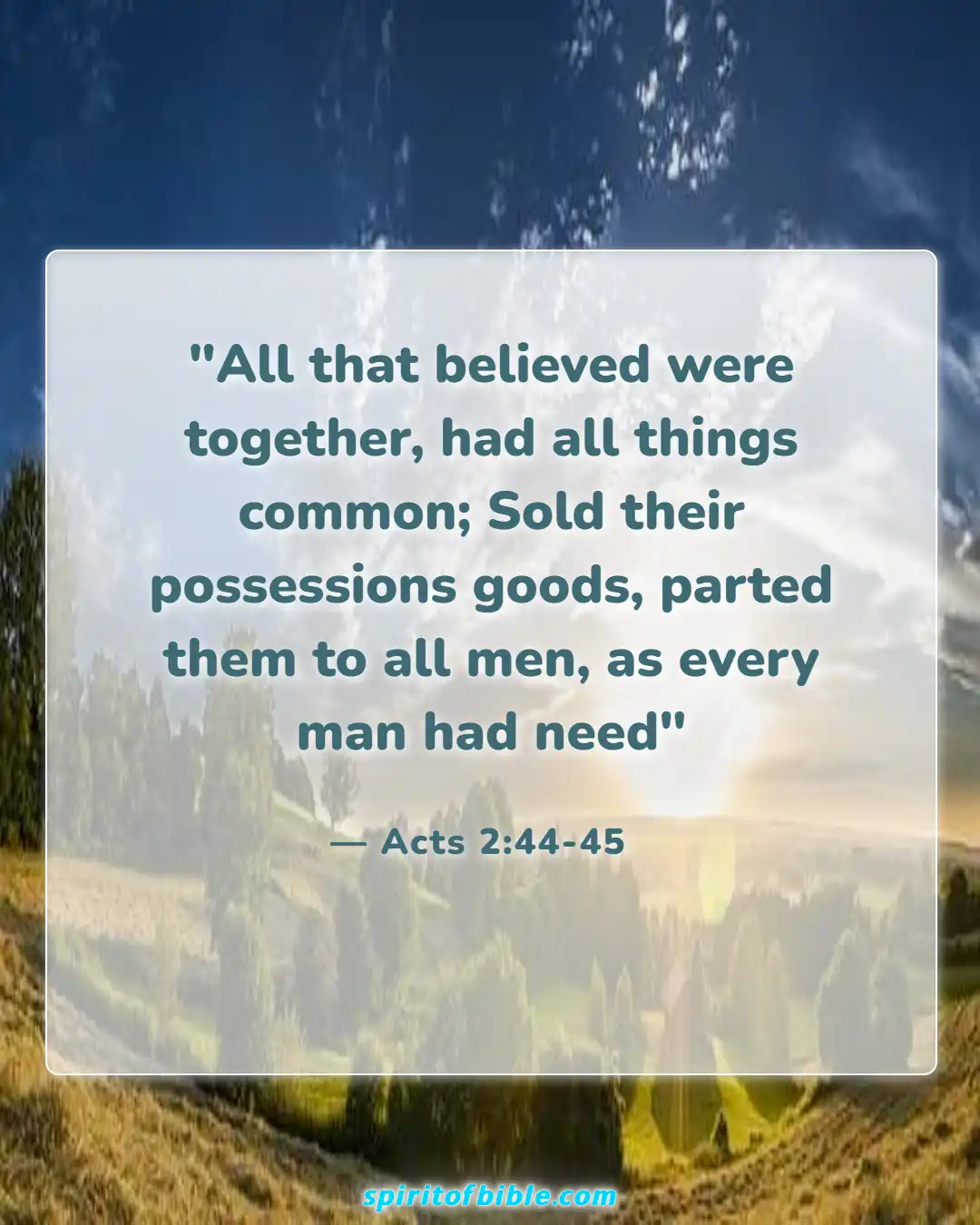 Bible Verses About Accepting Help From Others (Acts 2:44-45)
