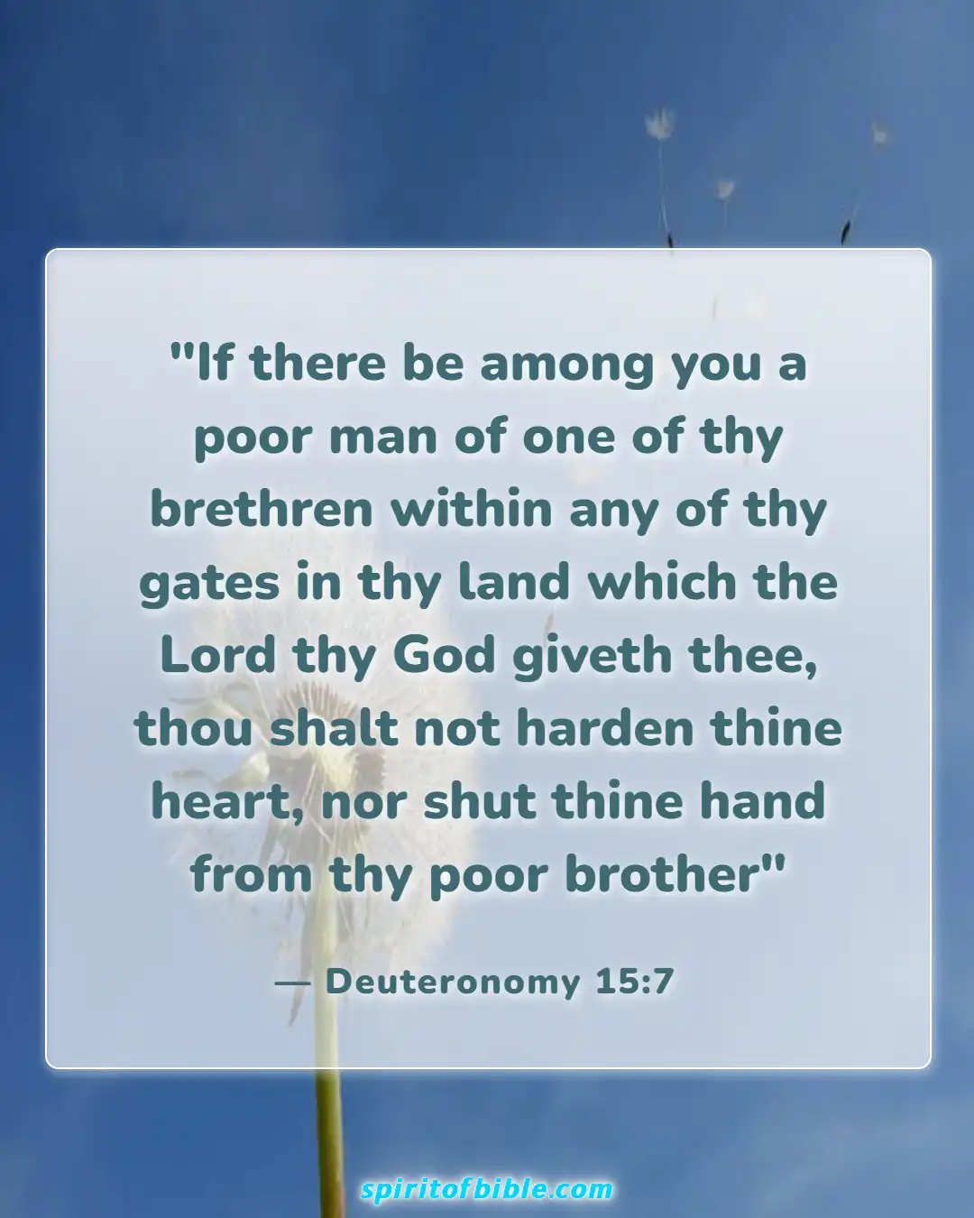Bible Verses About Helping The Poor (Deuteronomy 15:7)