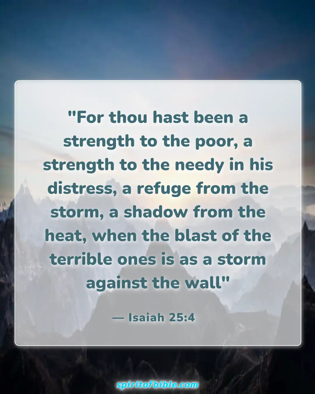 Bible Verses About Helping The Poor (Isaiah 25:4)