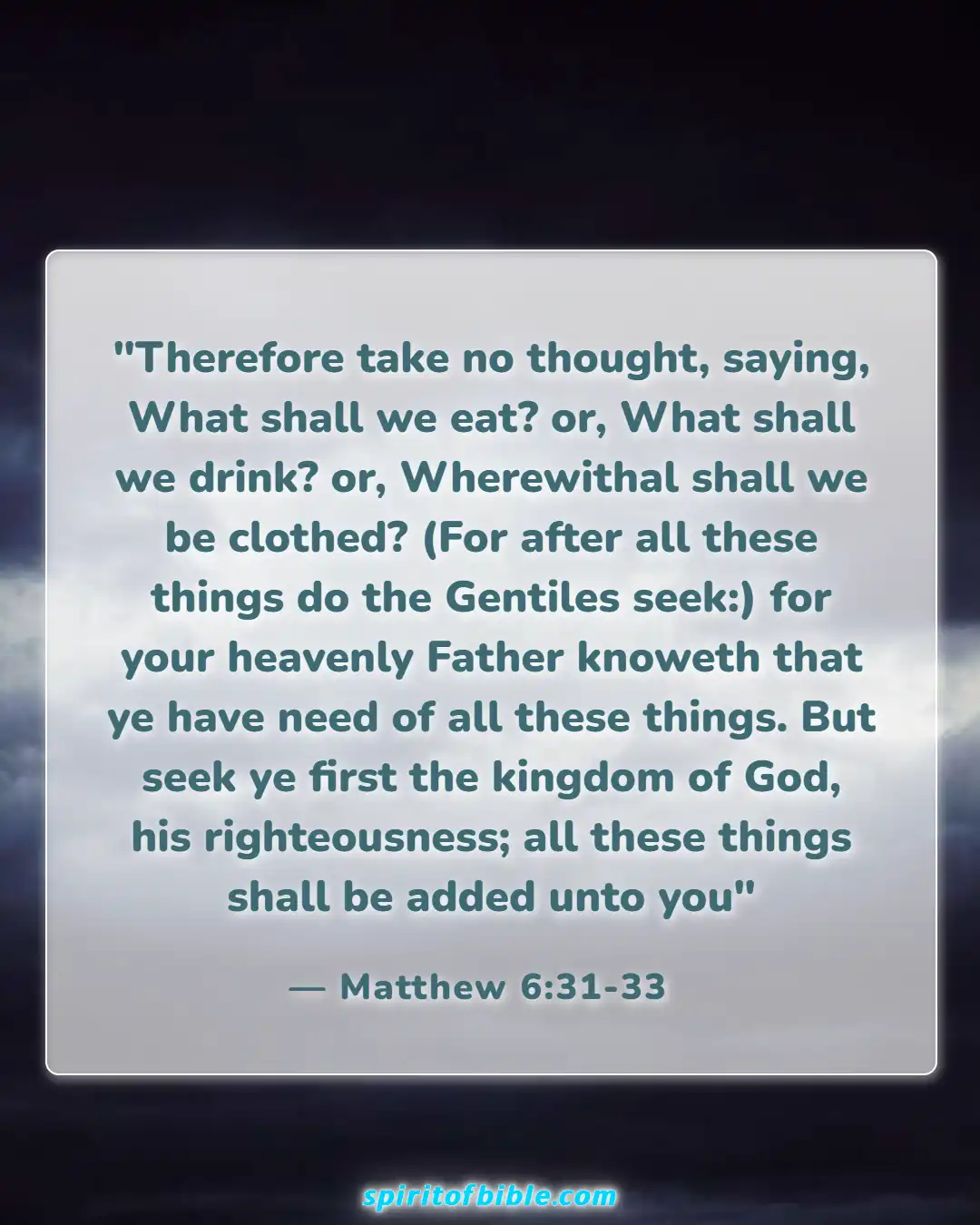 Bible Verses For Couples In Hard Times (Matthew 6:31-33)