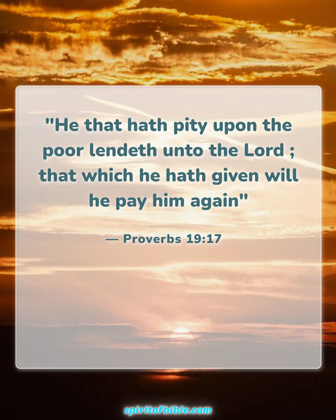 Bible Verses About Helping The Poor (Proverbs 19:17)
