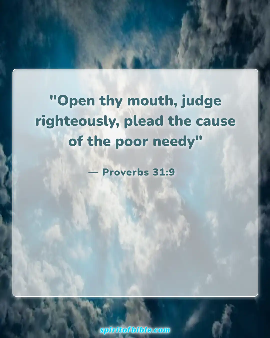 Bible Verses About Helping The Poor (Proverbs 31:9)