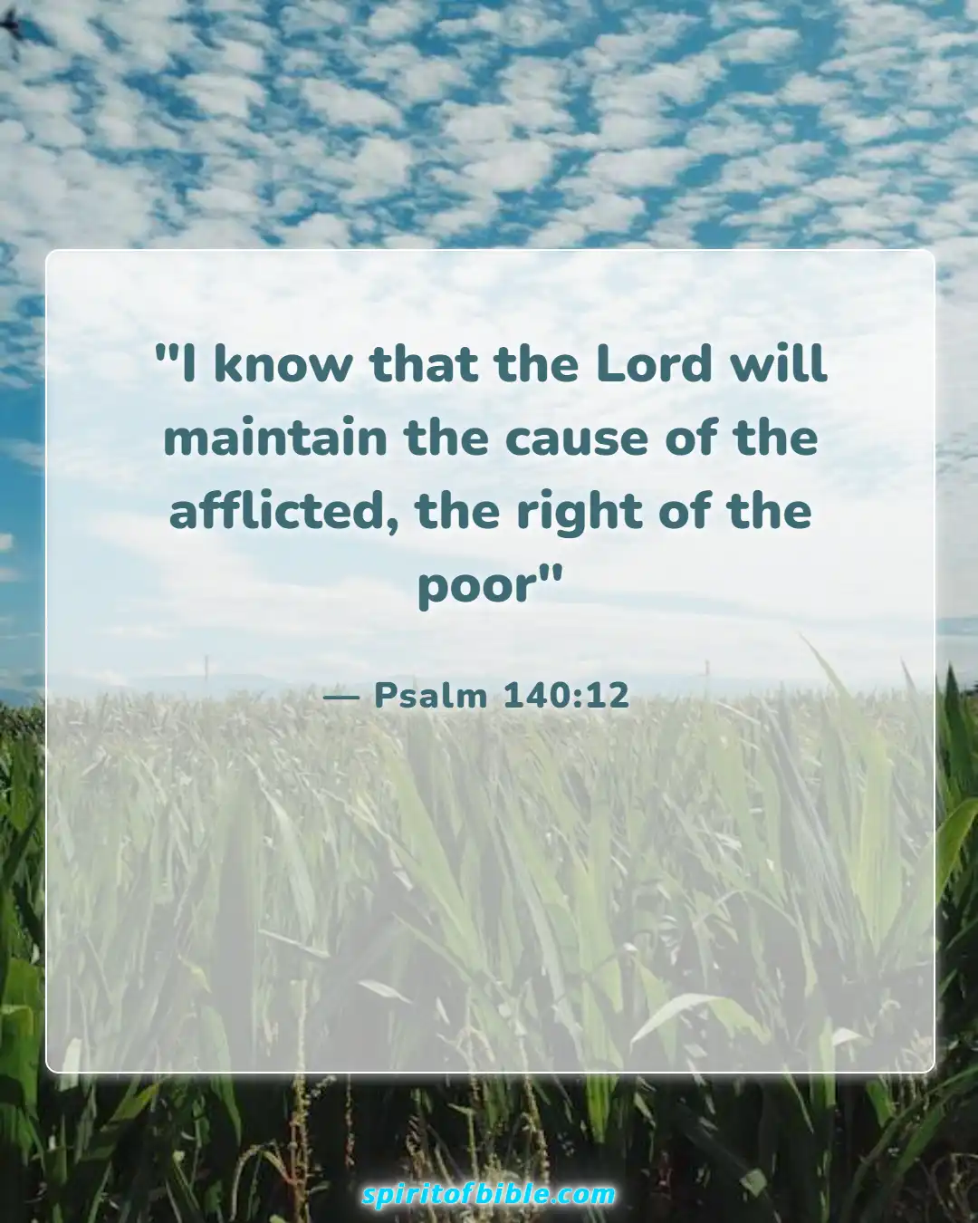 Bible Verses About Helping The Poor (Psalm 140:12)