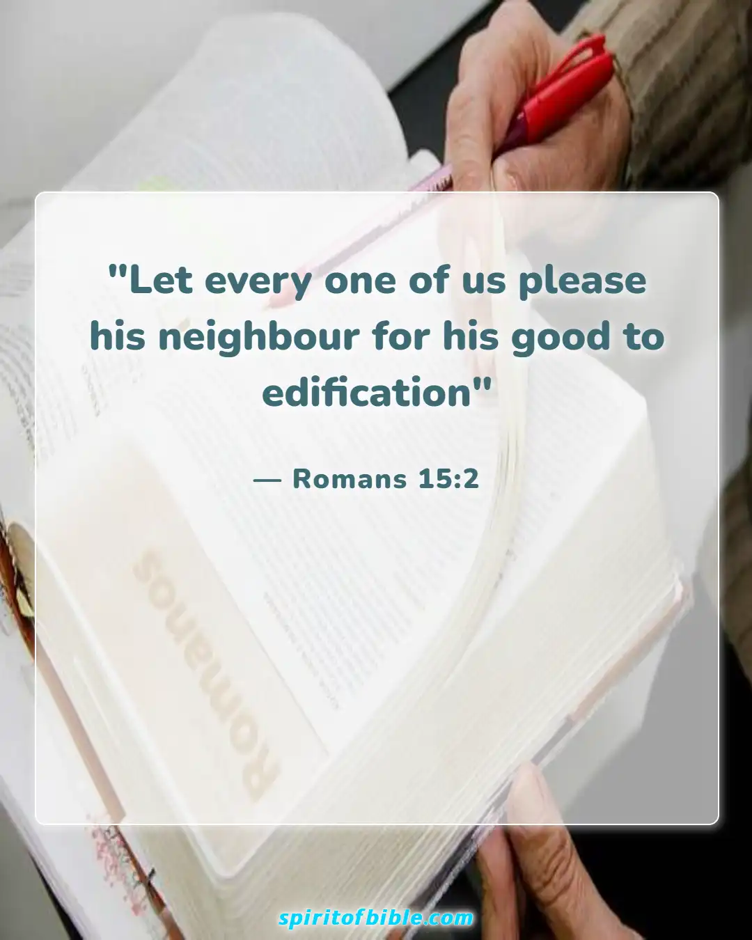 Bible Verses About Loving Your Neighbor (Romans 15:2)